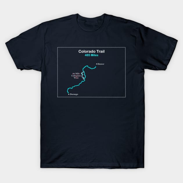 Route Map of the Colorado Trail for Hikers T-Shirt by numpdog